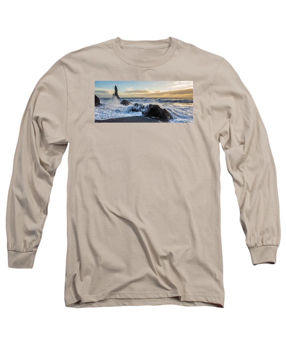 Crash Long Sleeve T-Shirt featuring the photograph Reynisdrangar #2 by James Billings