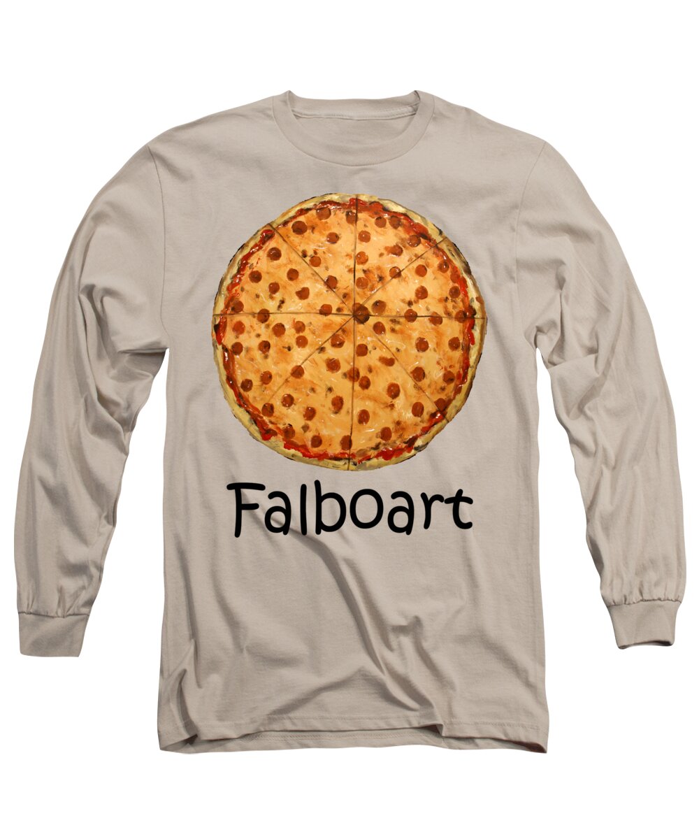 The Big Ass New York Pizza T-shirt Long Sleeve T-Shirt featuring the painting The Big Ass New York Pizza by Anthony Falbo