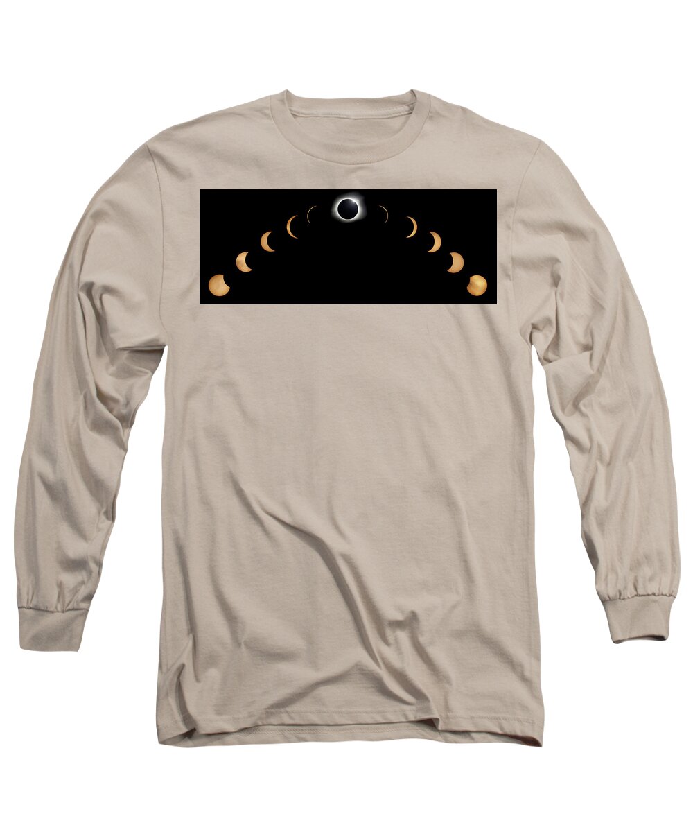 Solar Eclipse Long Sleeve T-Shirt featuring the photograph 2017 Solar Eclipse Composite2 by Rob Travis