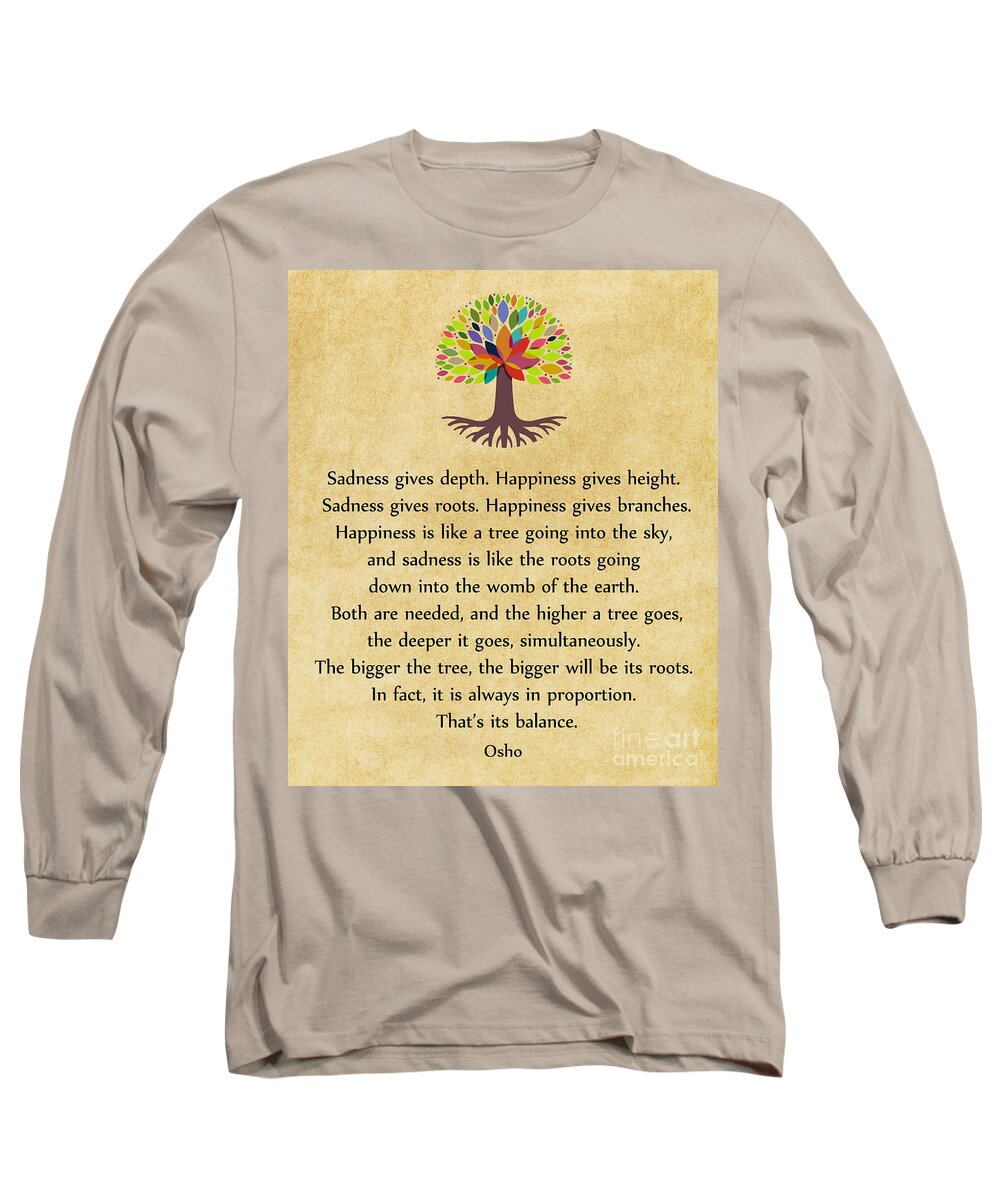  Osho Inspirational Quotes Long Sleeve T-Shirt featuring the photograph 233- Osho by Joseph Keane