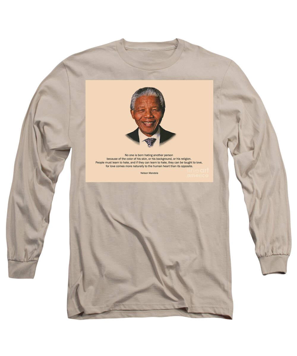 Nelson Mandela Long Sleeve T-Shirt featuring the photograph 34- No One Is Born Hating by Joseph Keane