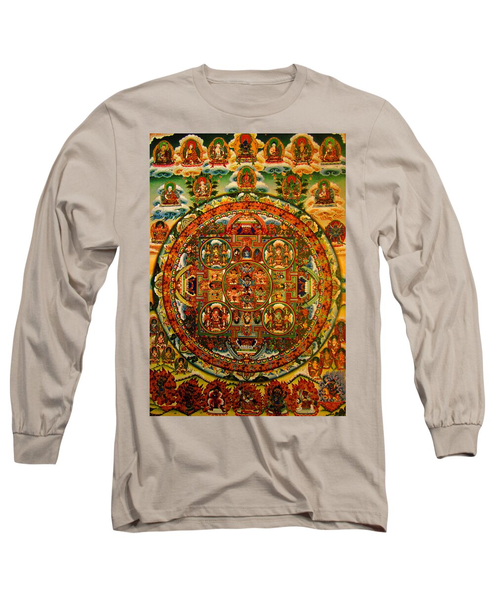 Buddhism Long Sleeve T-Shirt featuring the painting Buddhist Painting #4 by Steve Fields
