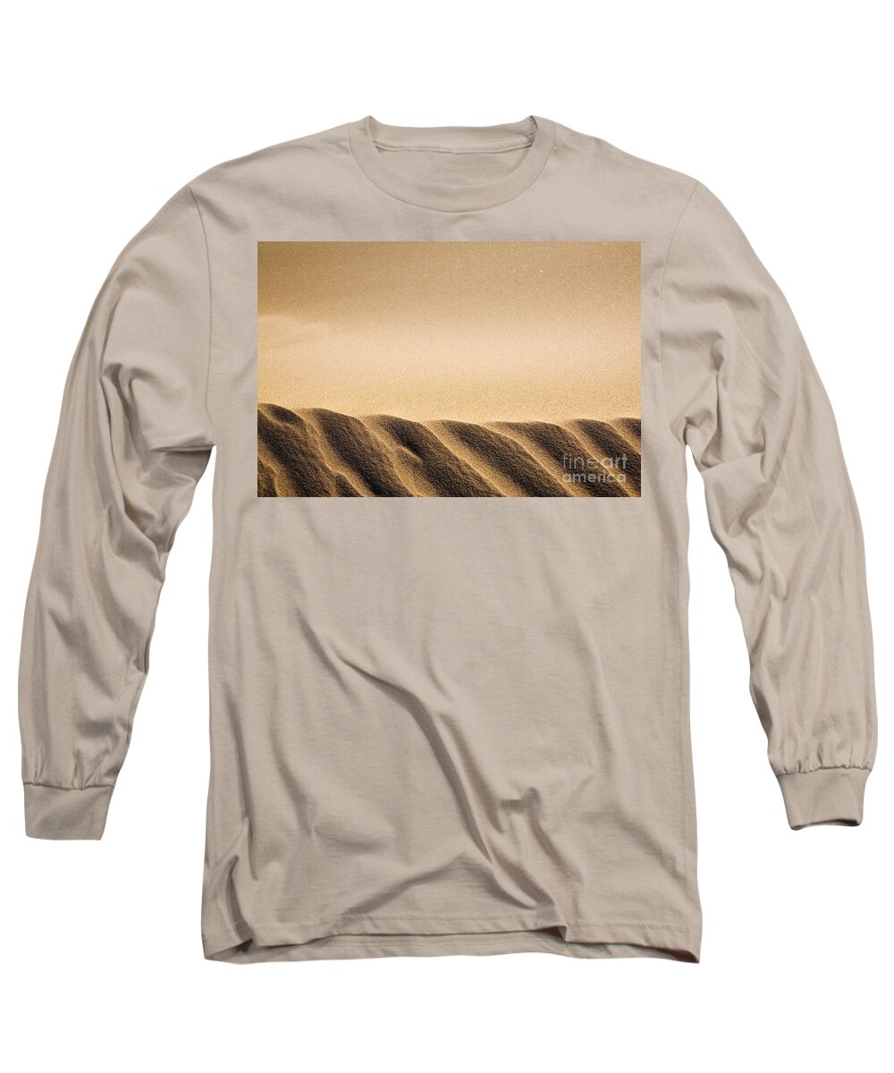 Abstract Long Sleeve T-Shirt featuring the photograph Sand dunes #4 by Kati Finell
