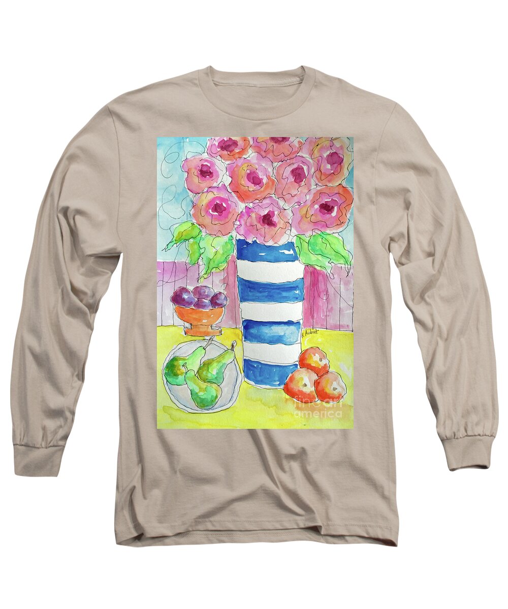 Fruit Long Sleeve T-Shirt featuring the painting Fruit Salad by Rosemary Aubut