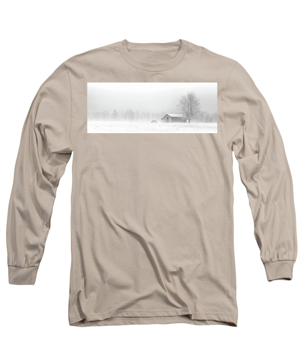Kentucky Long Sleeve T-Shirt featuring the photograph A Midland Snow Storm by Randall Evans