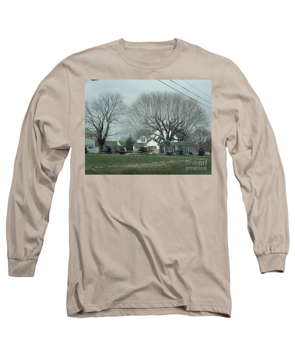 Amish Long Sleeve T-Shirt featuring the photograph A Springtime Gathering by Christine Clark