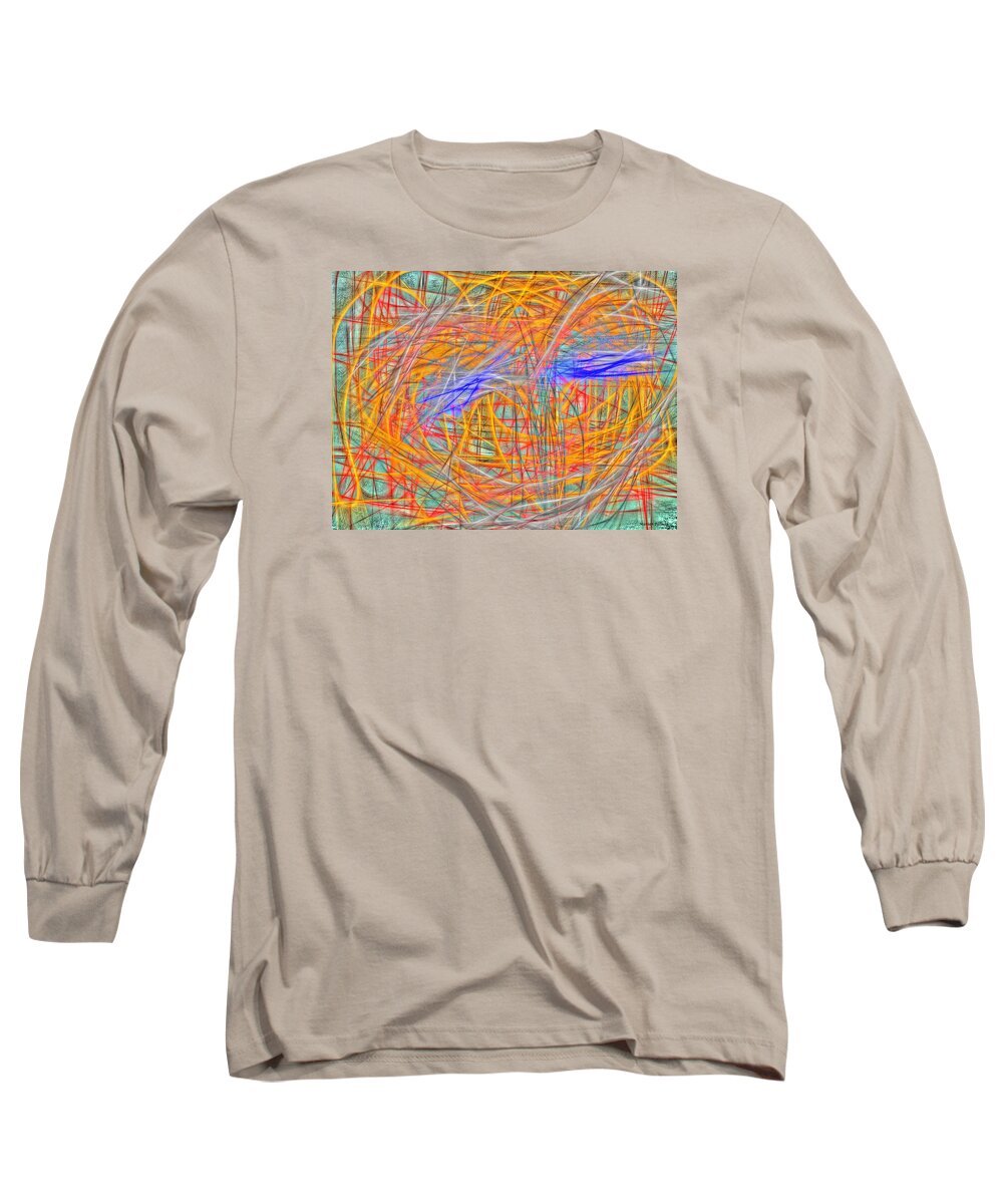 Colors Long Sleeve T-Shirt featuring the painting Abstract 401 by Marian Lonzetta