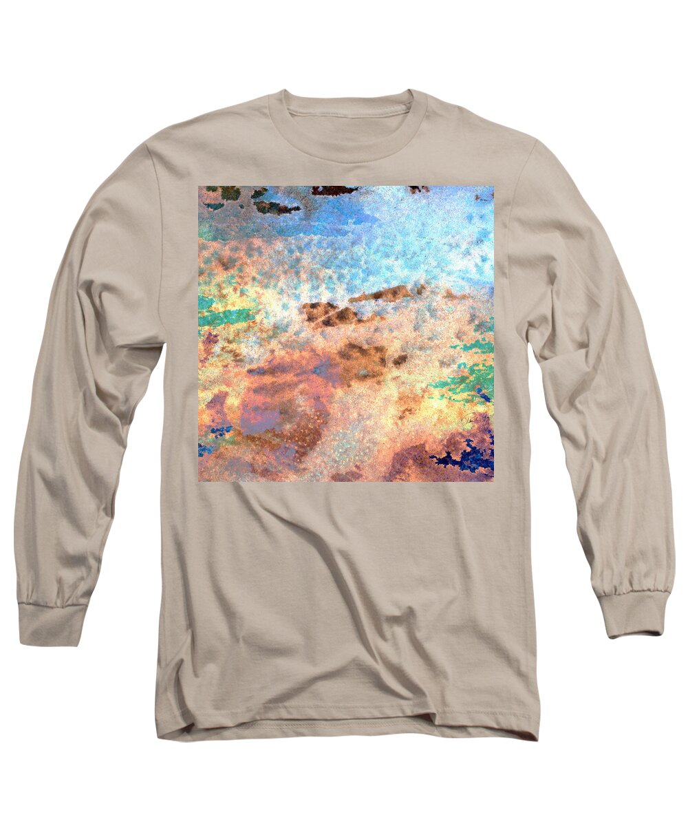 Abstract Long Sleeve T-Shirt featuring the mixed media Abstract Wash 2 by Paul Gaj