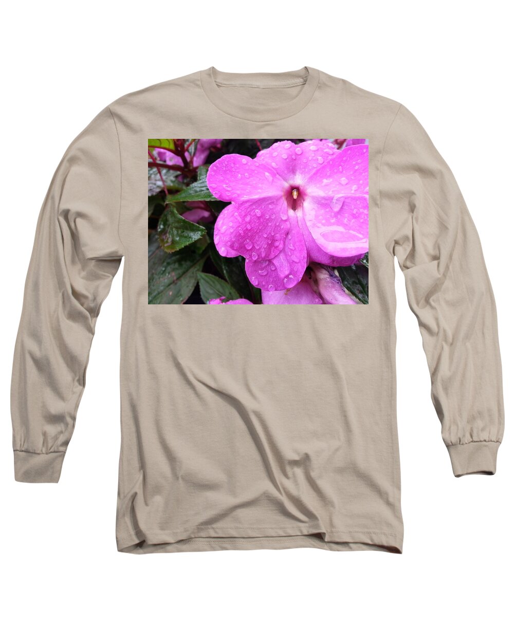 New Guinea Impatient Long Sleeve T-Shirt featuring the photograph After the Rain by Robert Knight