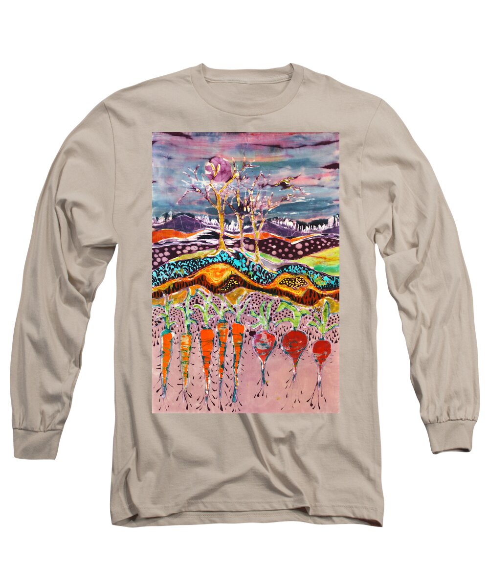 Veggies Long Sleeve T-Shirt featuring the tapestry - textile After the Thunderstorm by Carol Law Conklin