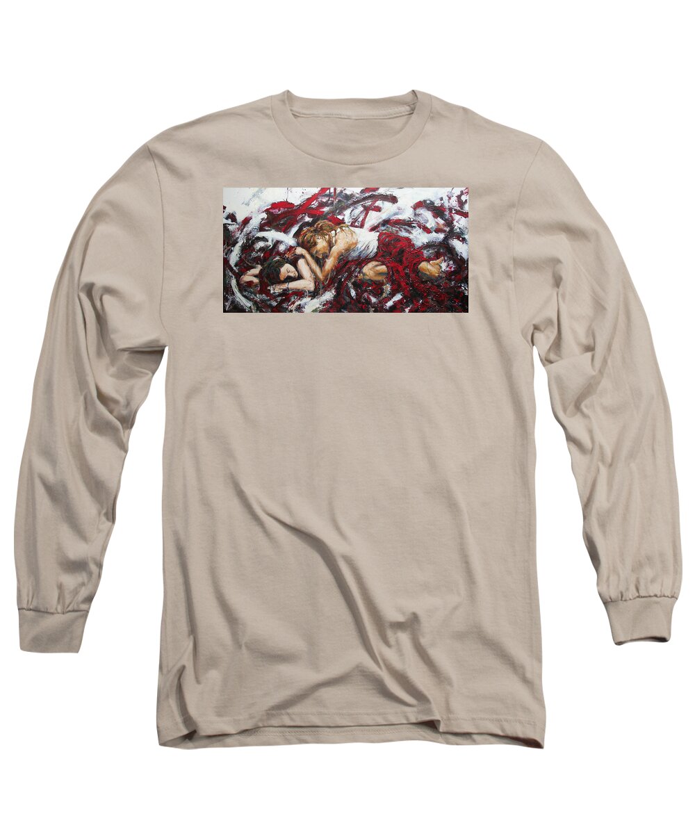 Acrylic Long Sleeve T-Shirt featuring the painting Agony and Empathy by Joel Sundquist