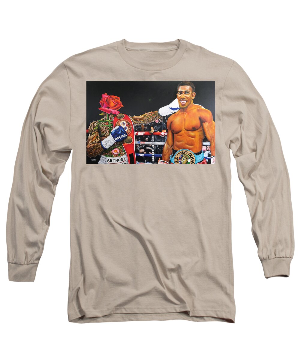Africa Long Sleeve T-Shirt featuring the painting AJ Omo Oduduwa The World Champion by O Yemi Tubi