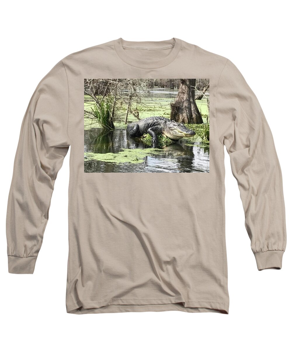 Lake Martin Long Sleeve T-Shirt featuring the photograph Alli Gator by Suzanne Theis