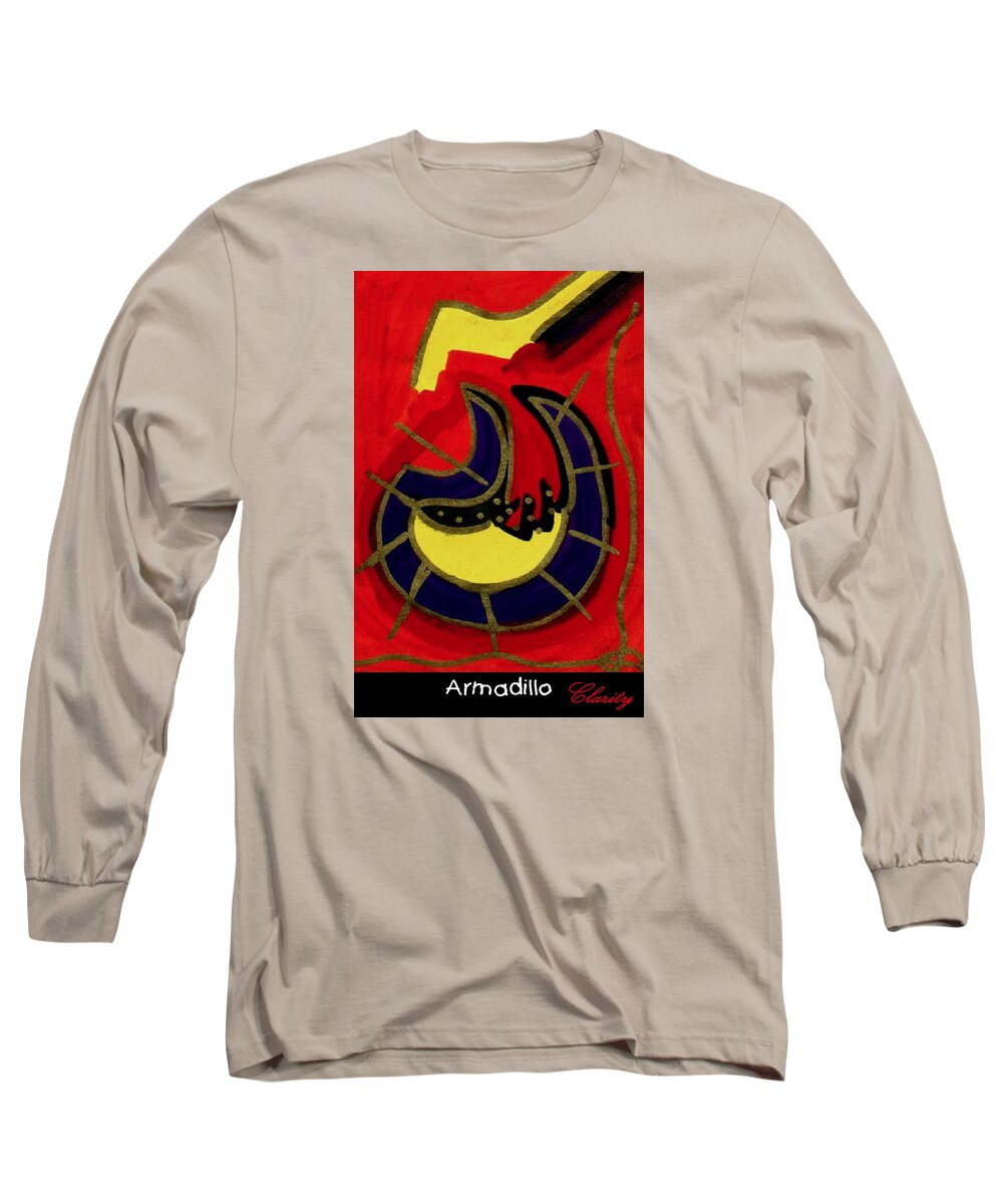 Armadillo Long Sleeve T-Shirt featuring the painting Armadillo by Clarity Artists