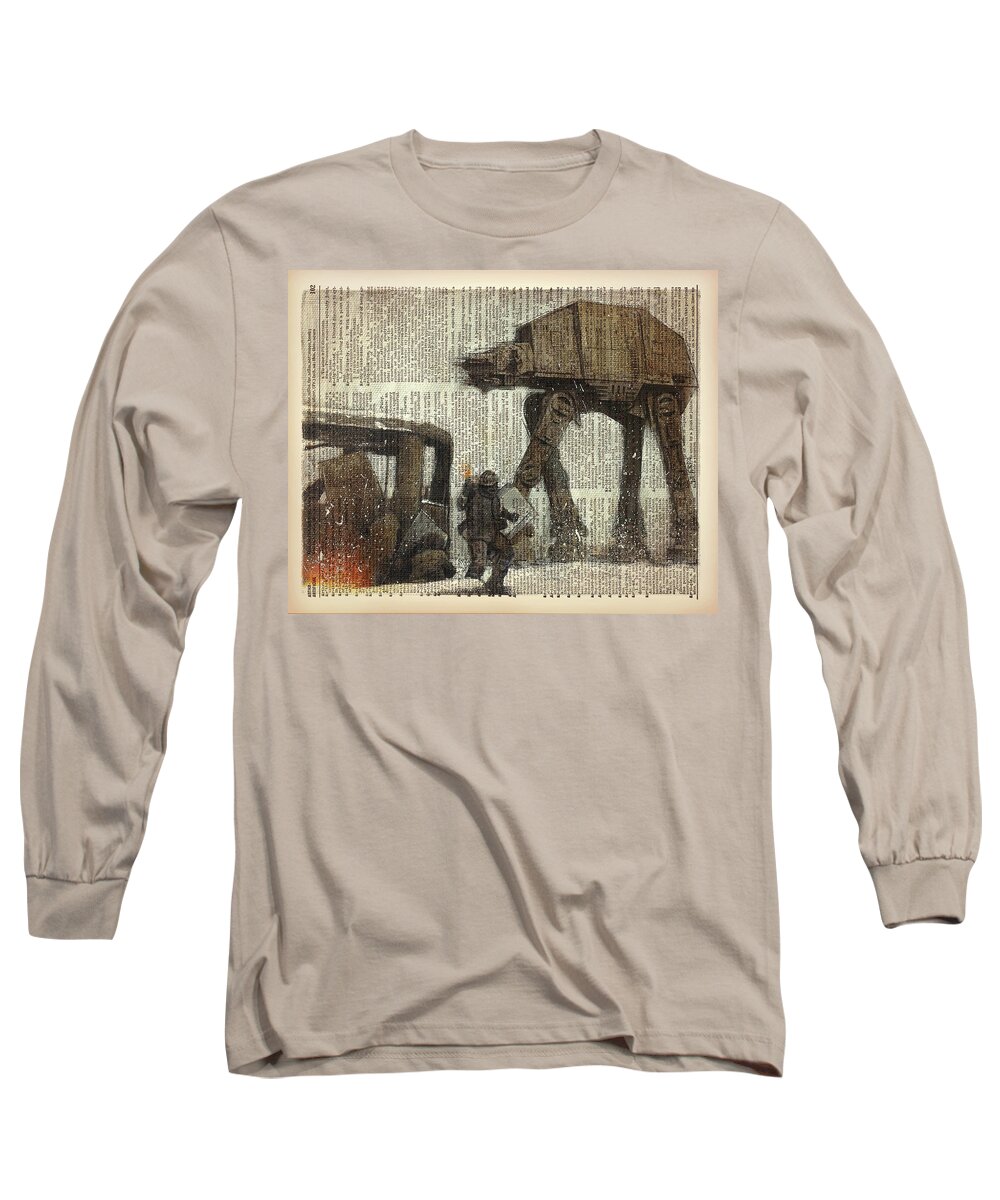 Art Print Long Sleeve T-Shirt featuring the painting At-at by Art Popop