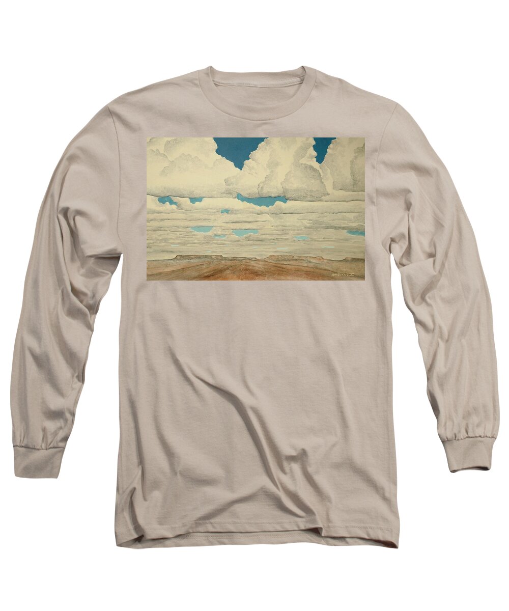 Rainy Season Long Sleeve T-Shirt featuring the painting August Sky by Kerry Beverly