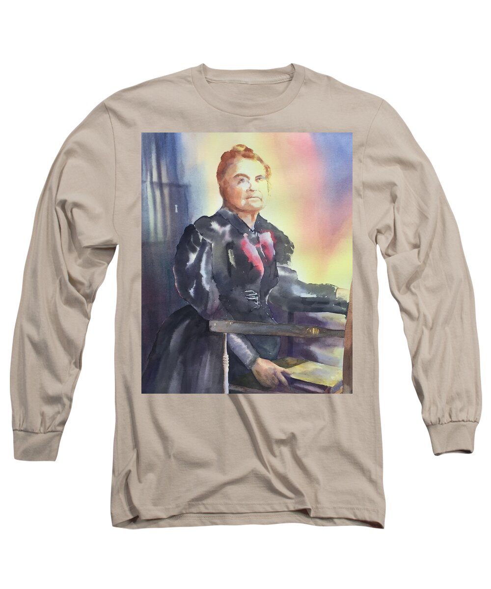 Tara Moorman Paintings Long Sleeve T-Shirt featuring the painting Aunt Carry A. Nation, Circa 1900 by Tara Moorman