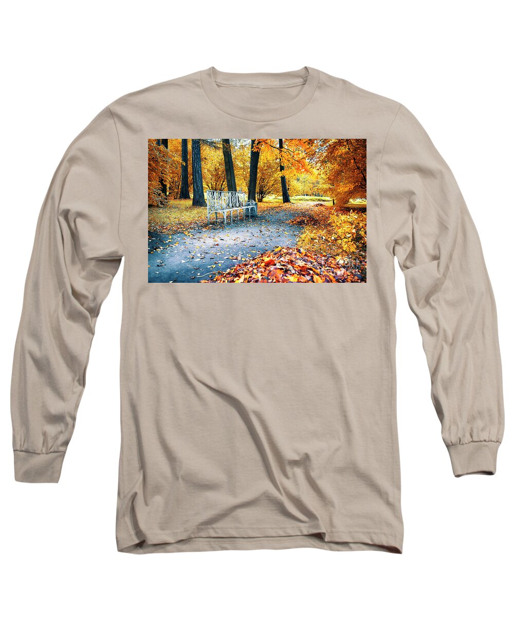 Park Long Sleeve T-Shirt featuring the photograph 	Autumn In City Park by Ariadna De Raadt