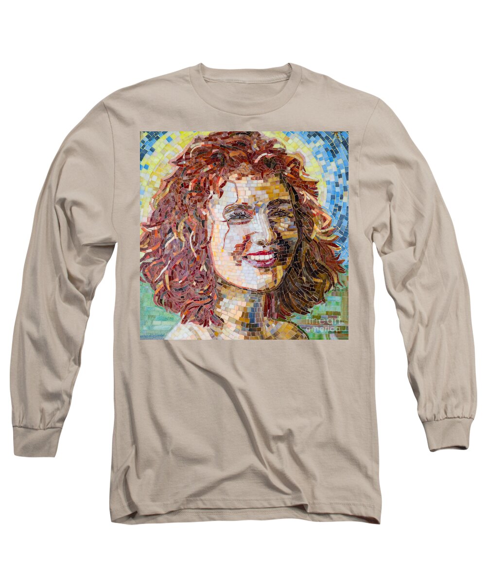 Young Long Sleeve T-Shirt featuring the mixed media Ayala by Adriana Zoon