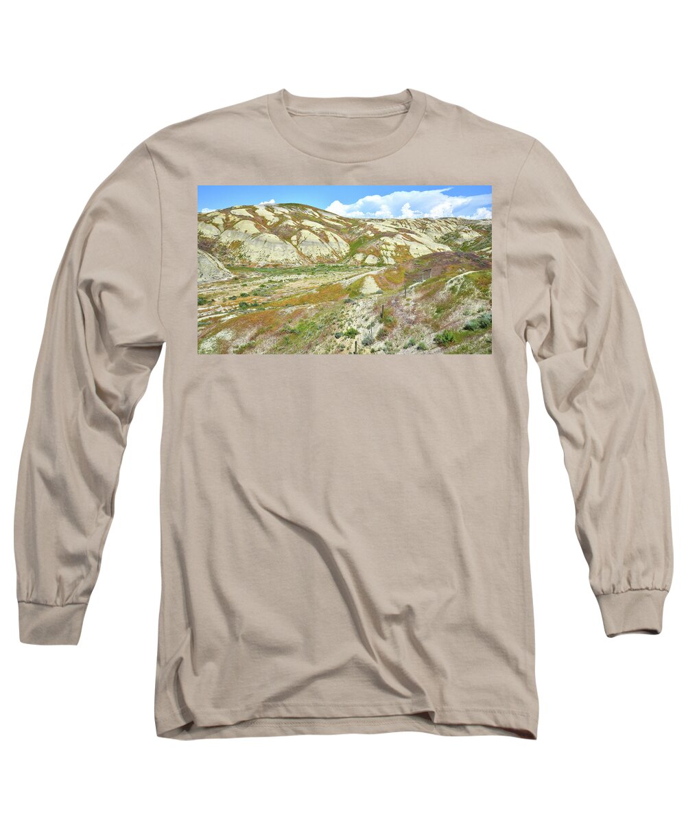 Wyoming Long Sleeve T-Shirt featuring the photograph Badlands of Wyoming by Ray Mathis