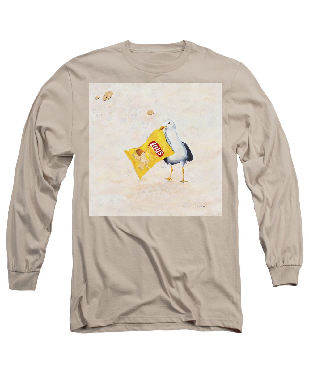 Coastal Long Sleeve T-Shirt featuring the painting Bandit by Donna Tucker