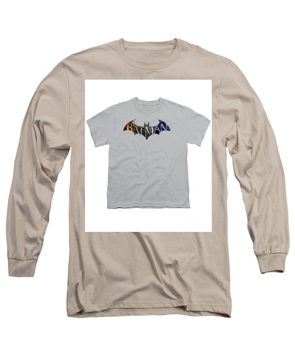  Long Sleeve T-Shirt featuring the painting Batman by Herb Strobino