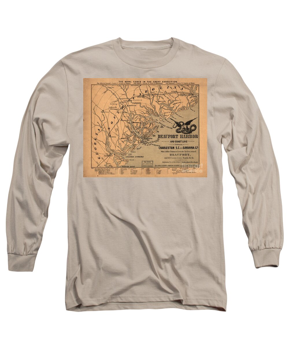 Map Long Sleeve T-Shirt featuring the photograph Beaufort Harbor by Dale Powell