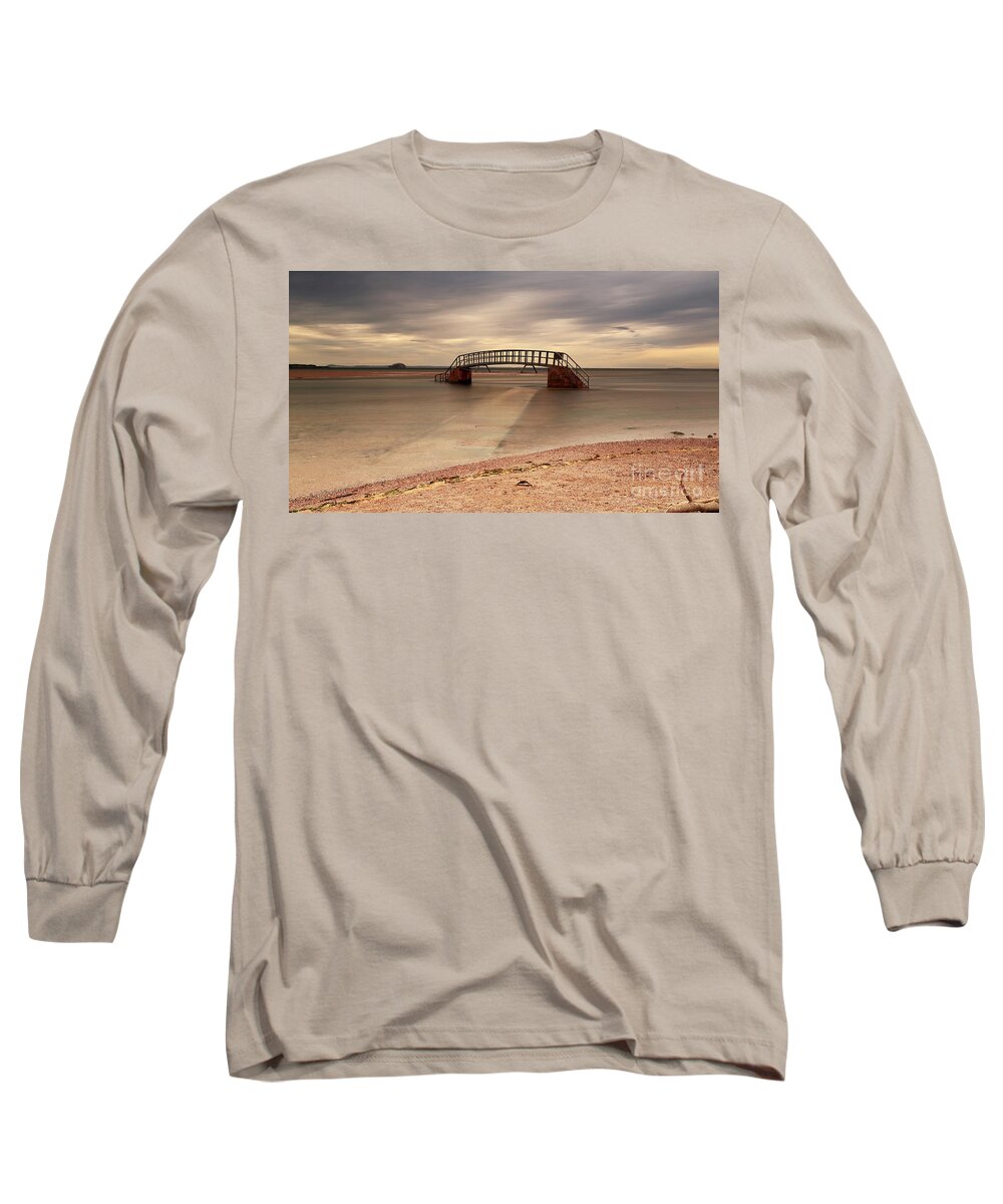 Stairs Long Sleeve T-Shirt featuring the photograph Belhaven Stairs and The Bass by Maria Gaellman