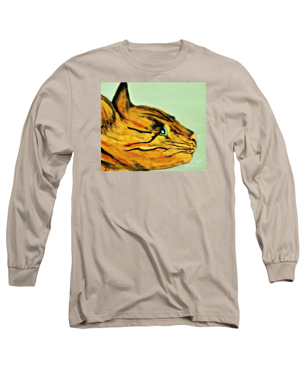 Bengal Cat Long Sleeve T-Shirt featuring the painting Bengal Kitty by Mindy Bench