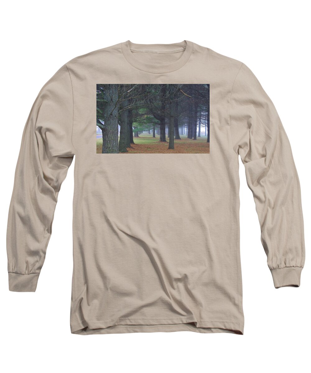 Woodland Long Sleeve T-Shirt featuring the photograph Beyond the Pines by Bruce Bley