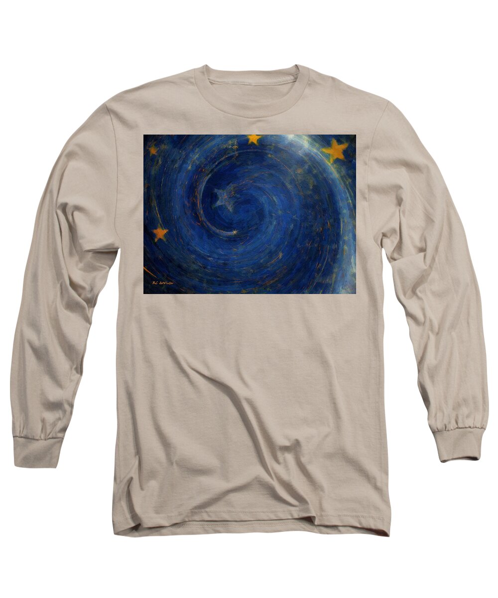 Stars Long Sleeve T-Shirt featuring the painting Birthed in Stars by RC DeWinter