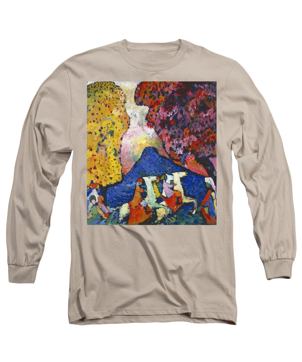Wassily Kandinsky Long Sleeve T-Shirt featuring the painting Blue Mountain Der Blaue Berg by Wassily Kandinsky