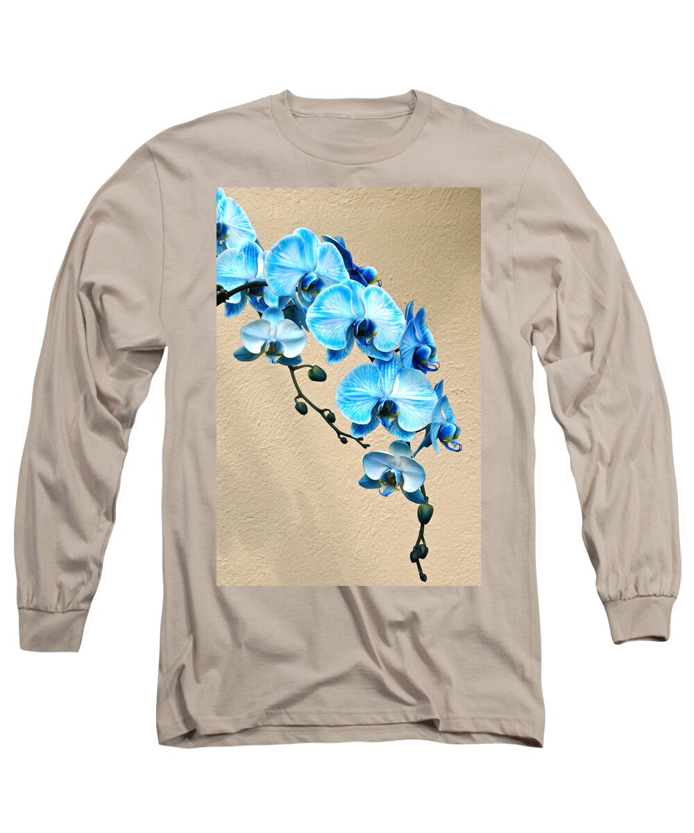 Orchid Long Sleeve T-Shirt featuring the photograph Blue Mystique Orchid by Byron Varvarigos