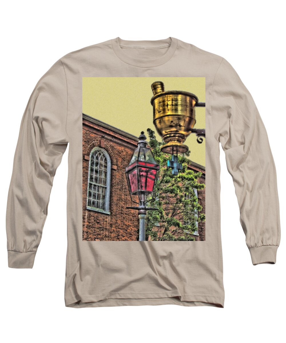 Mortar Long Sleeve T-Shirt featuring the digital art Boston Medicine by Vincent Green