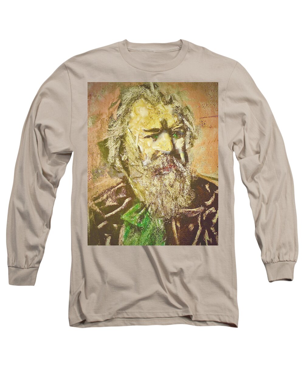  Brahms Long Sleeve T-Shirt featuring the drawing Brahms Study 1 by Bencasso Barnesquiat