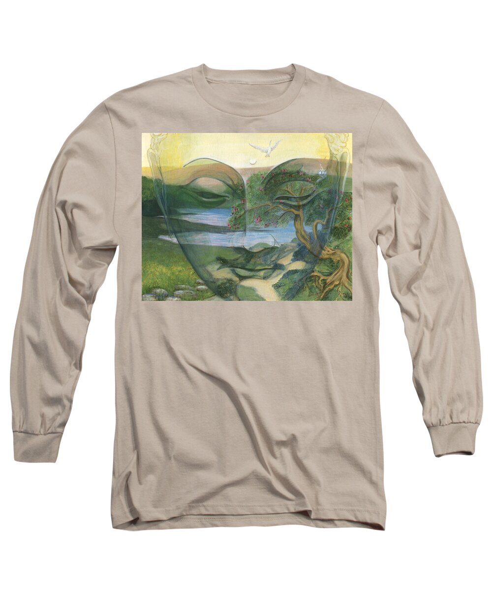 Children Long Sleeve T-Shirt featuring the painting Buddha by Nad Wolinska