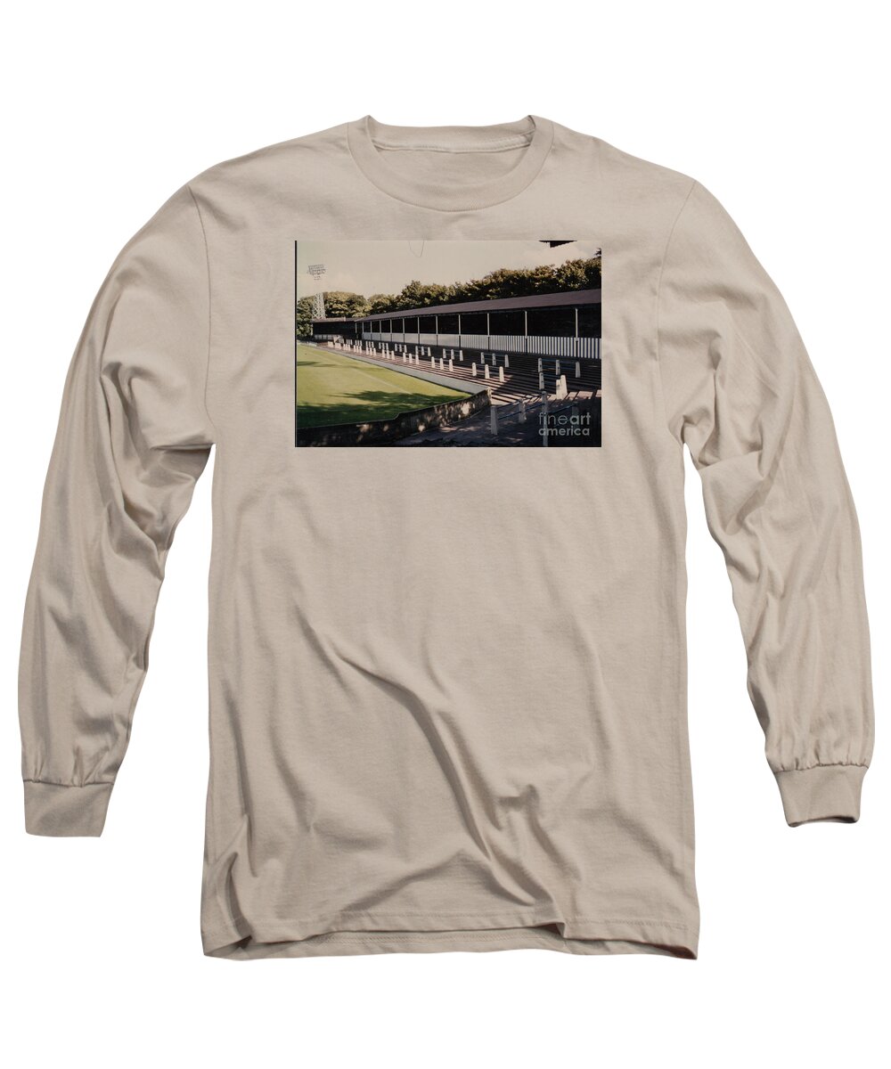  Long Sleeve T-Shirt featuring the photograph Bury - Gigg Lane - South Stand 1 - 1969 by Legendary Football Grounds