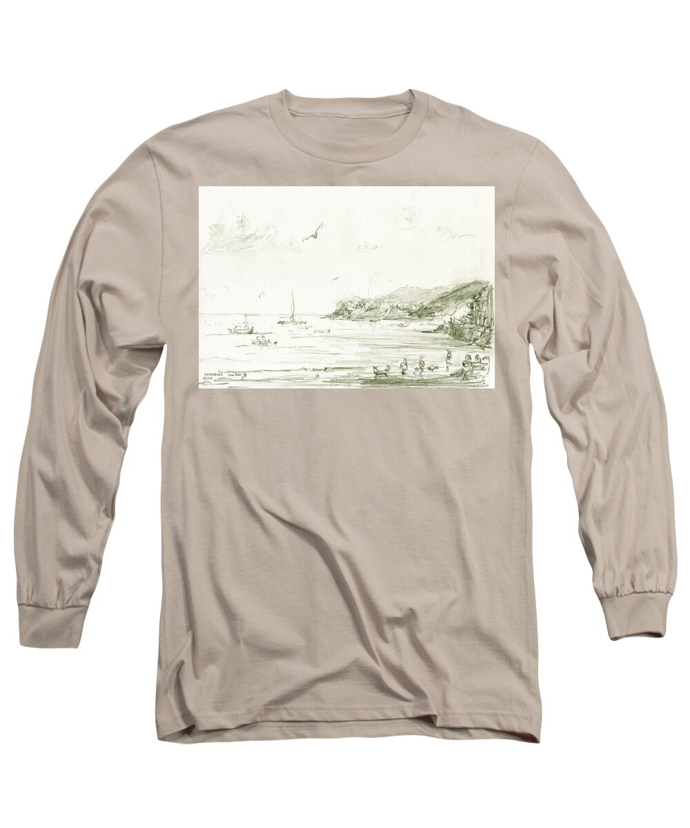 Cadaques Long Sleeve T-Shirt featuring the painting Cadaques by Juan Bosco