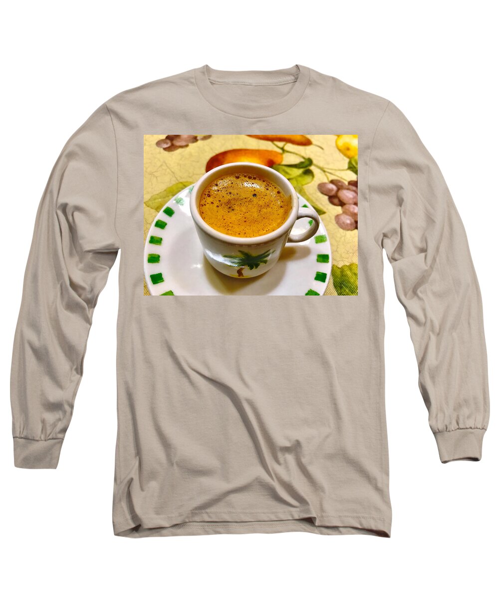 Cuban Coffee Long Sleeve T-Shirt featuring the photograph Cafe Cubano by Carlos Avila