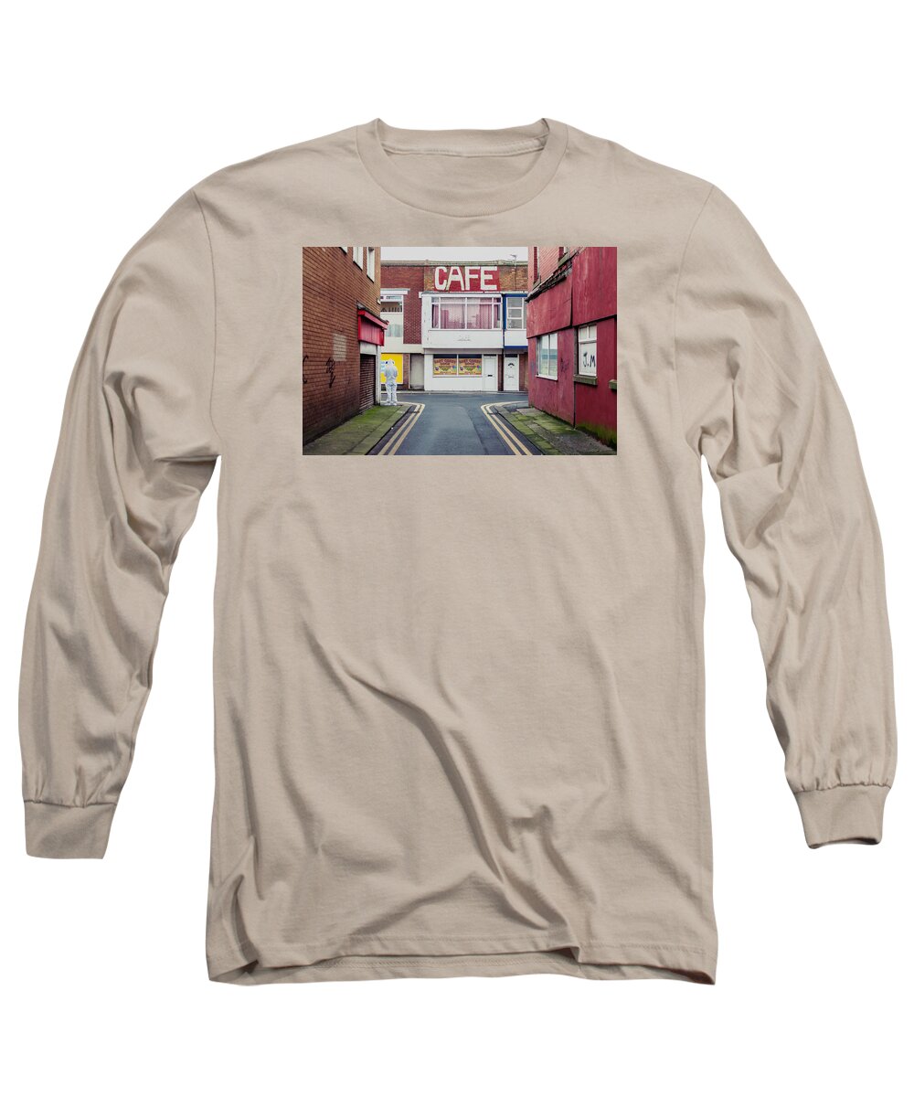 Urban Long Sleeve T-Shirt featuring the photograph Cafe by Nick Barkworth