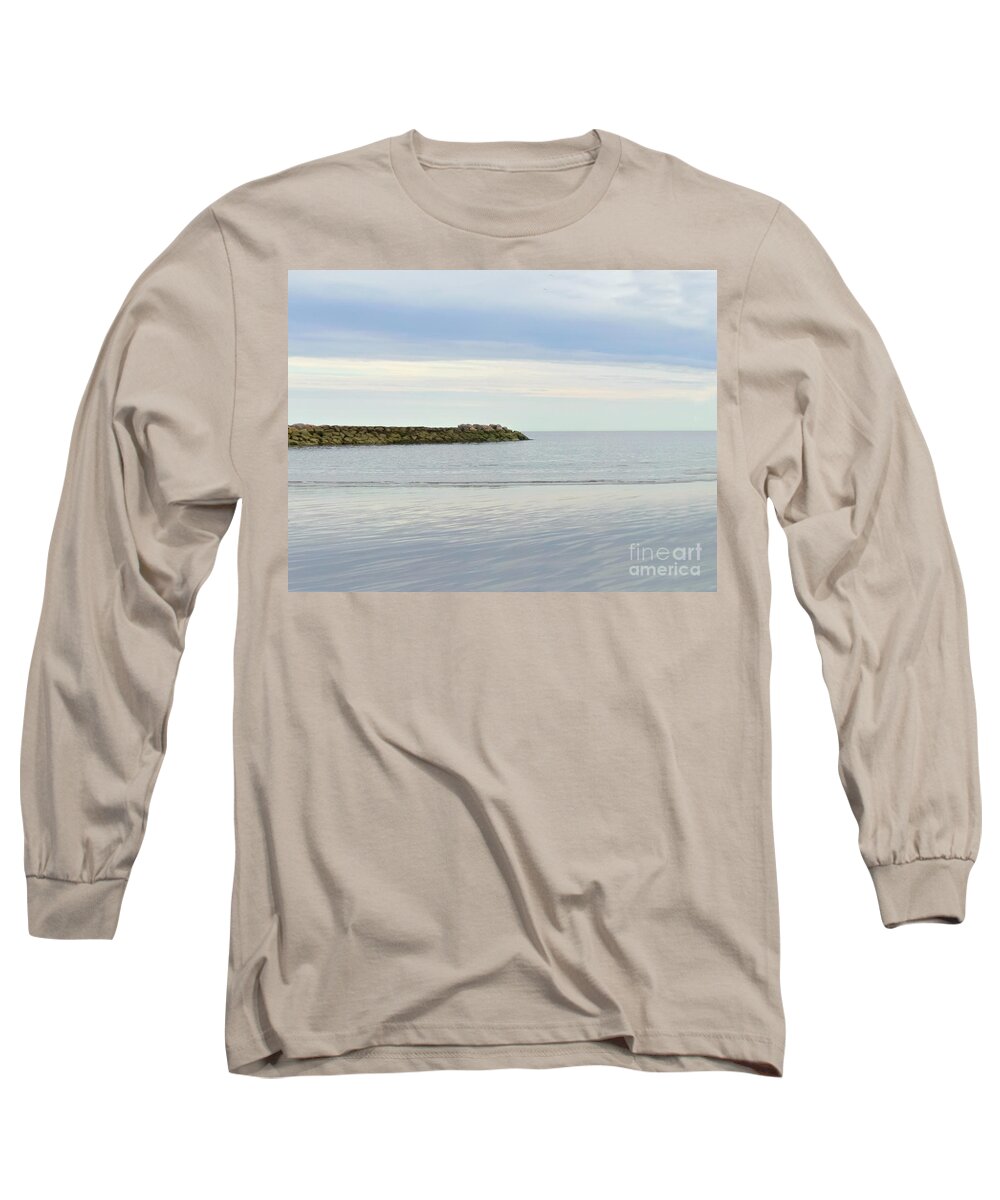 Cape Cod Jetty Sundown Long Sleeve T-Shirt featuring the photograph Cape Cod Jetty Sundown by Charlie Cliques