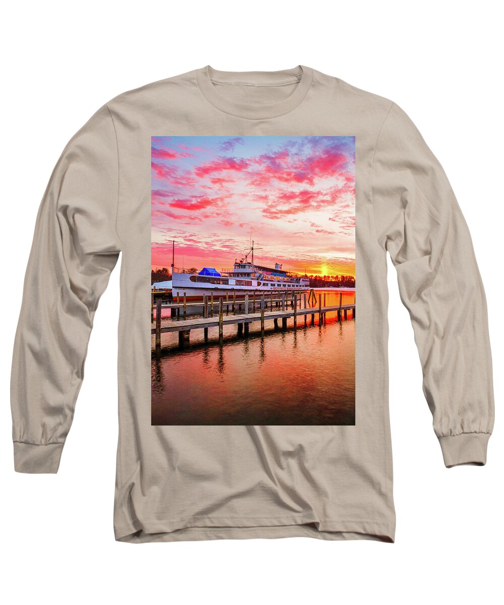 Canon Long Sleeve T-Shirt featuring the photograph Center Harbor Sunrise II by Robert Clifford