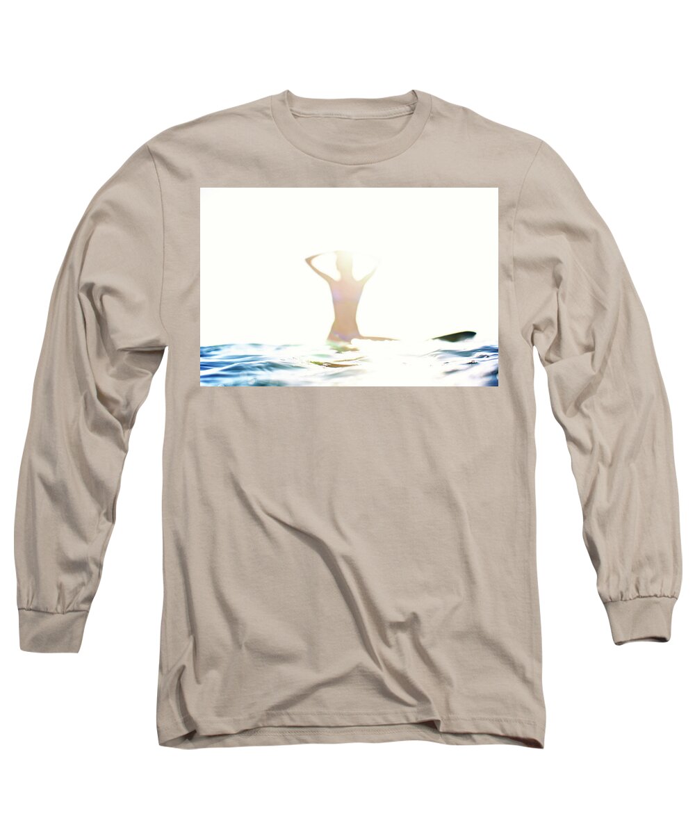 Surfing Long Sleeve T-Shirt featuring the photograph Chica Agua by Nik West