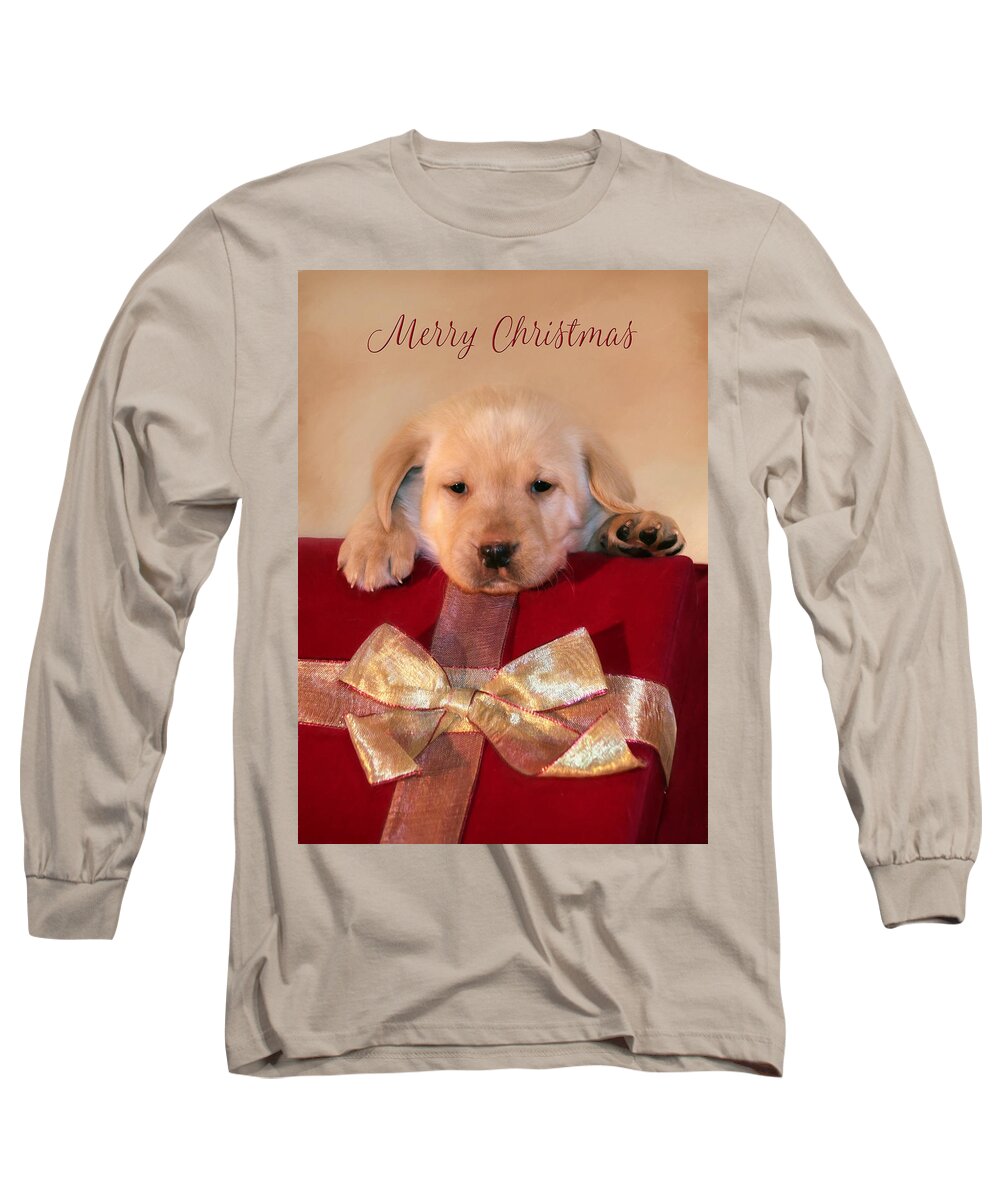 Christmas Long Sleeve T-Shirt featuring the photograph Christmas Puppy by Lori Deiter