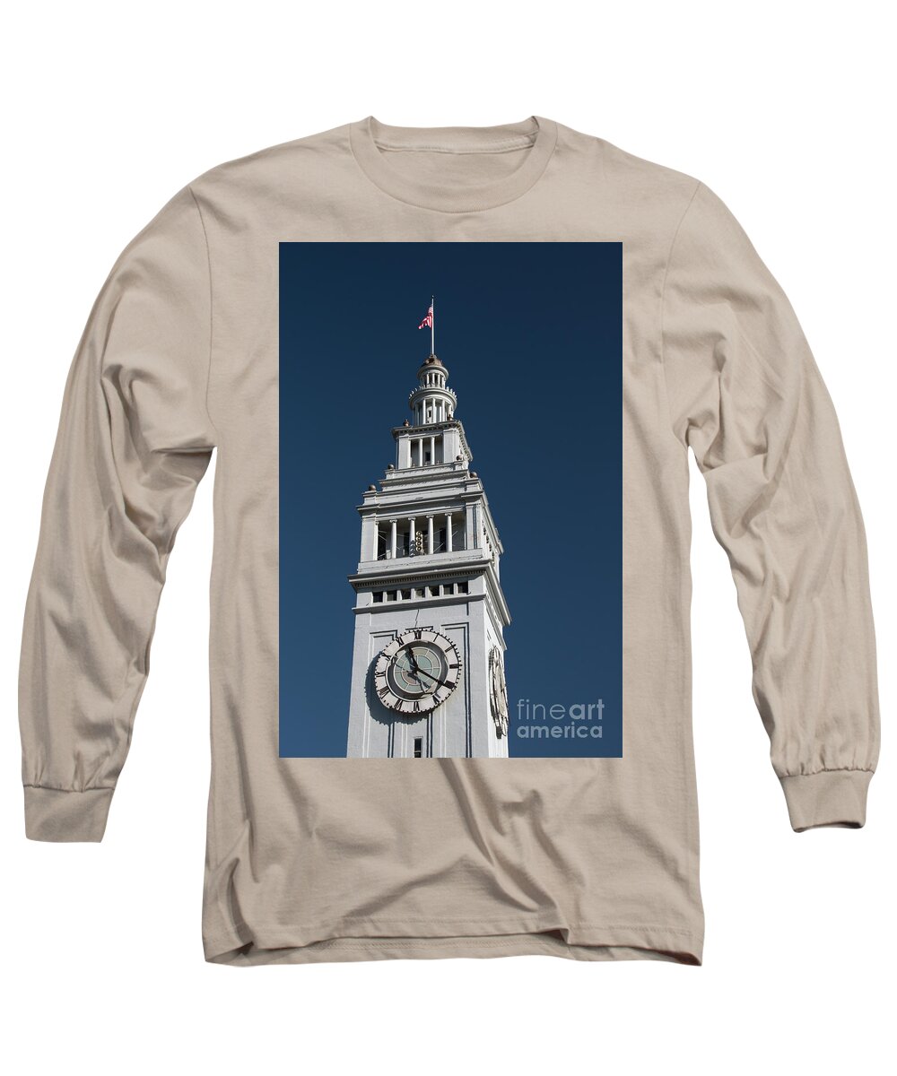 Built Long Sleeve T-Shirt featuring the photograph Clock tower of the train station in San Francisco by Amanda Mohler