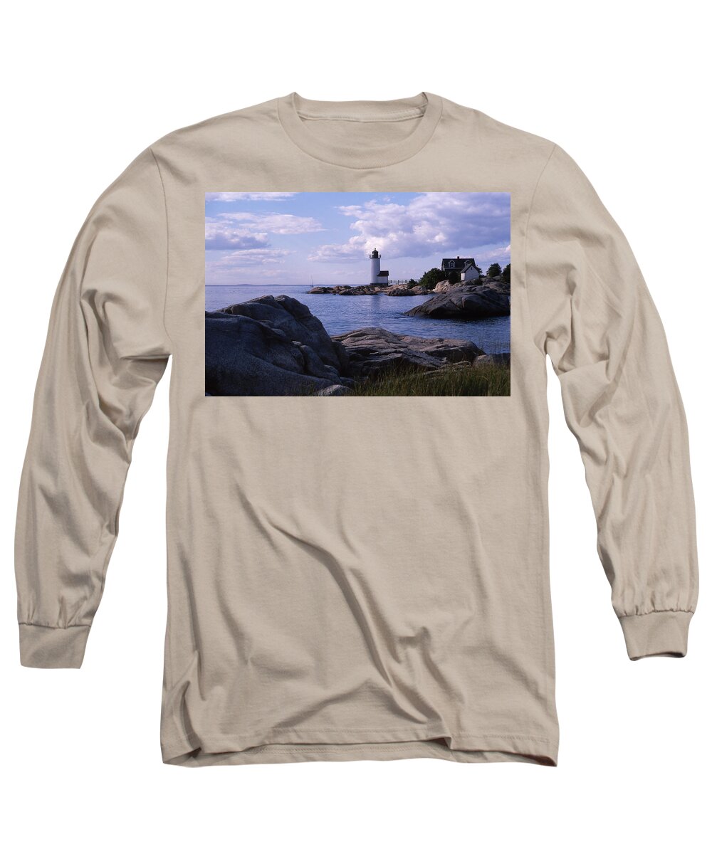 Landscape Lighthouse New England Annisquam Harbor Light Gloucester Long Sleeve T-Shirt featuring the photograph Cnrf0903 by Henry Butz