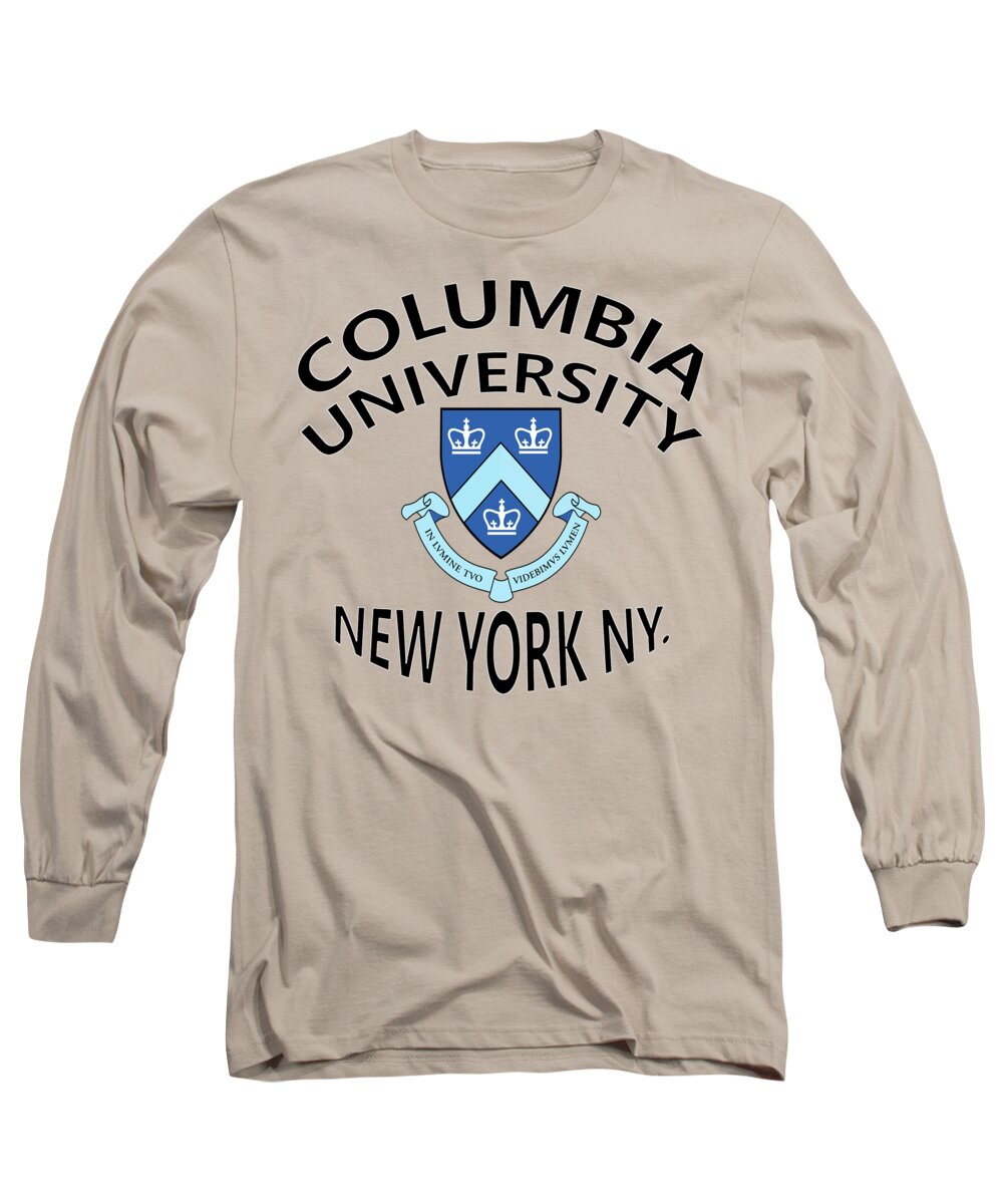 Columbia University Long Sleeve T-Shirt featuring the digital art Columbia University New York NY by Movie Poster Prints