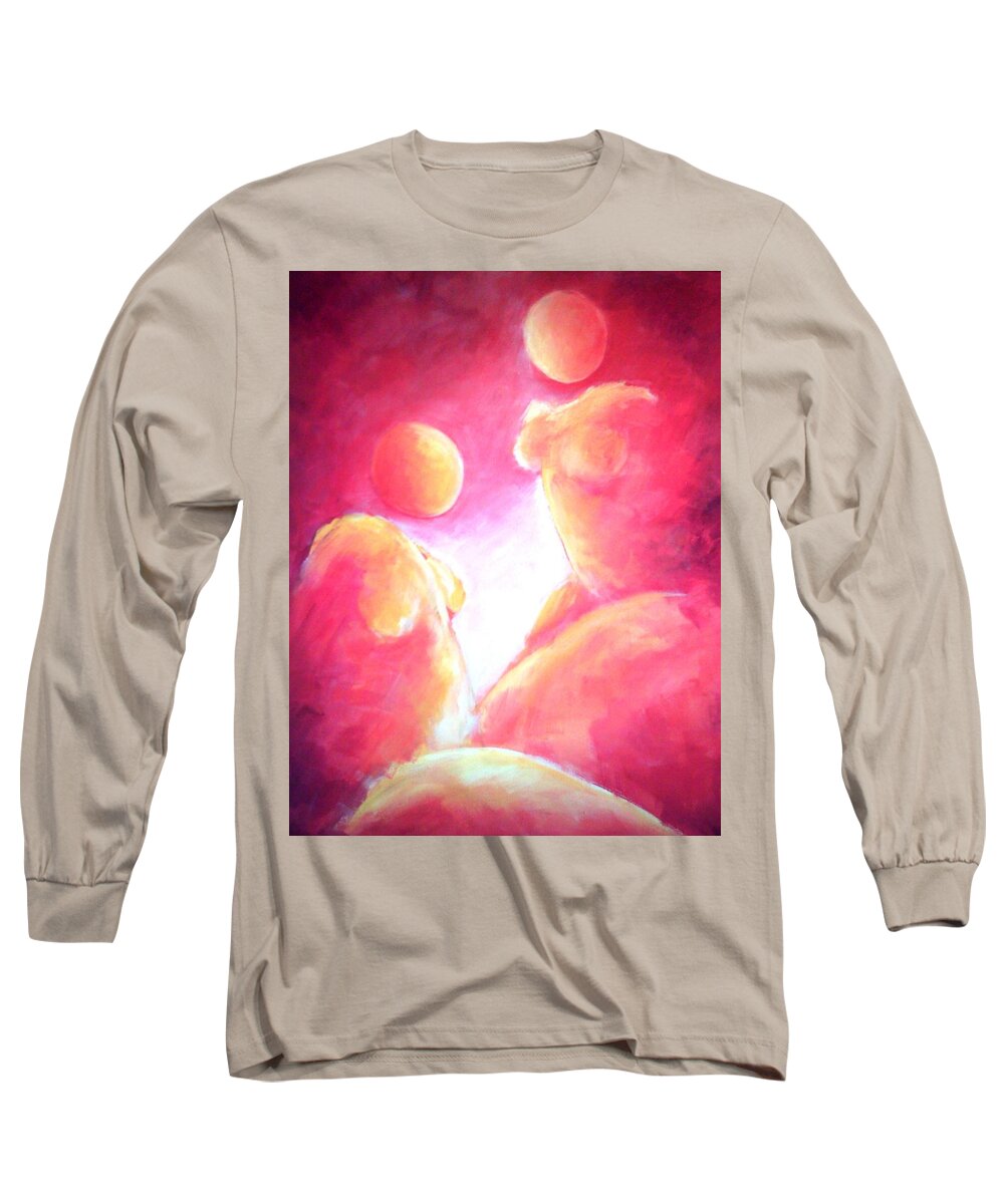 Red Long Sleeve T-Shirt featuring the painting Conversation by Jennifer Hannigan-Green