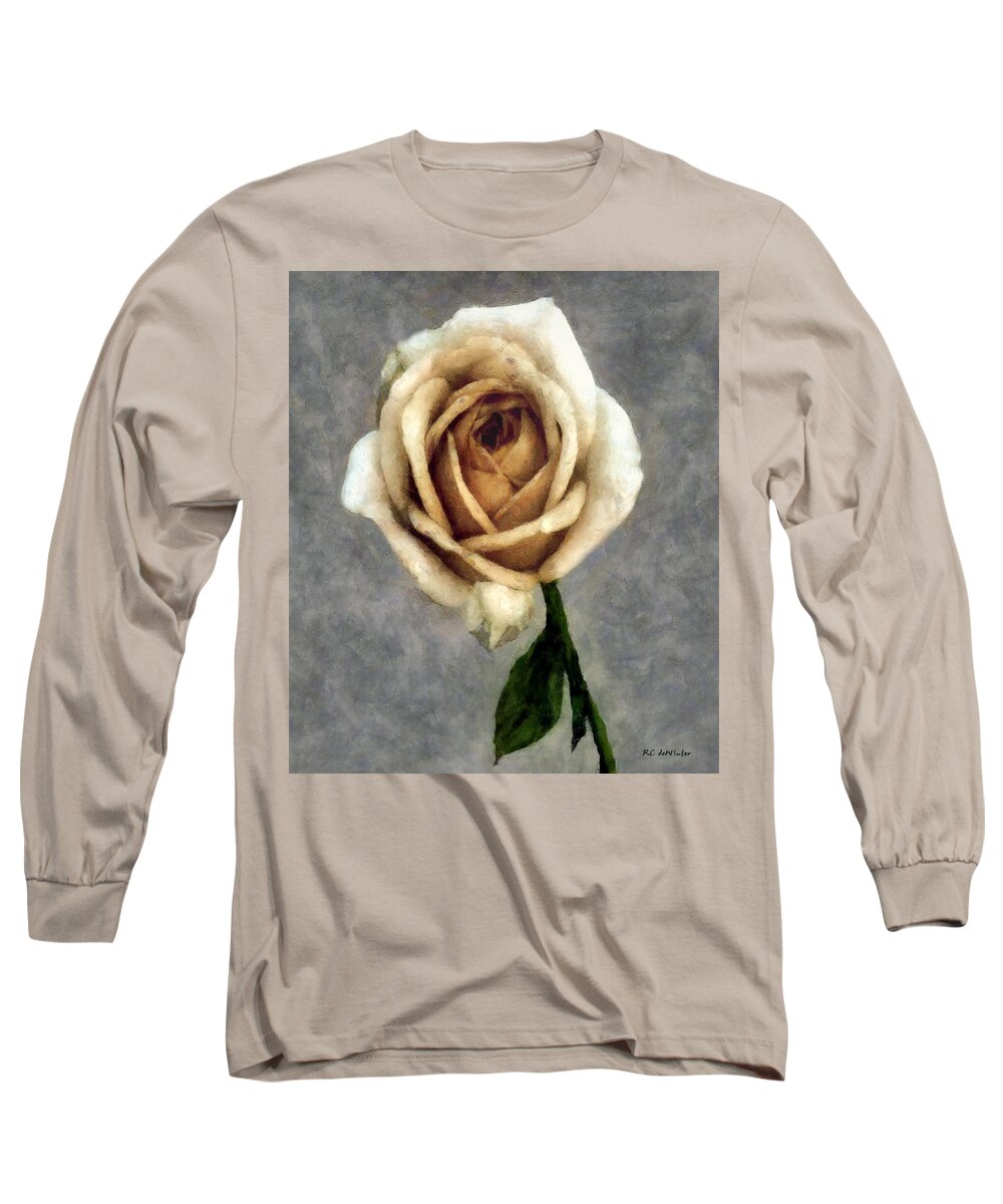 Rose Long Sleeve T-Shirt featuring the painting Crimson Heart by RC DeWinter
