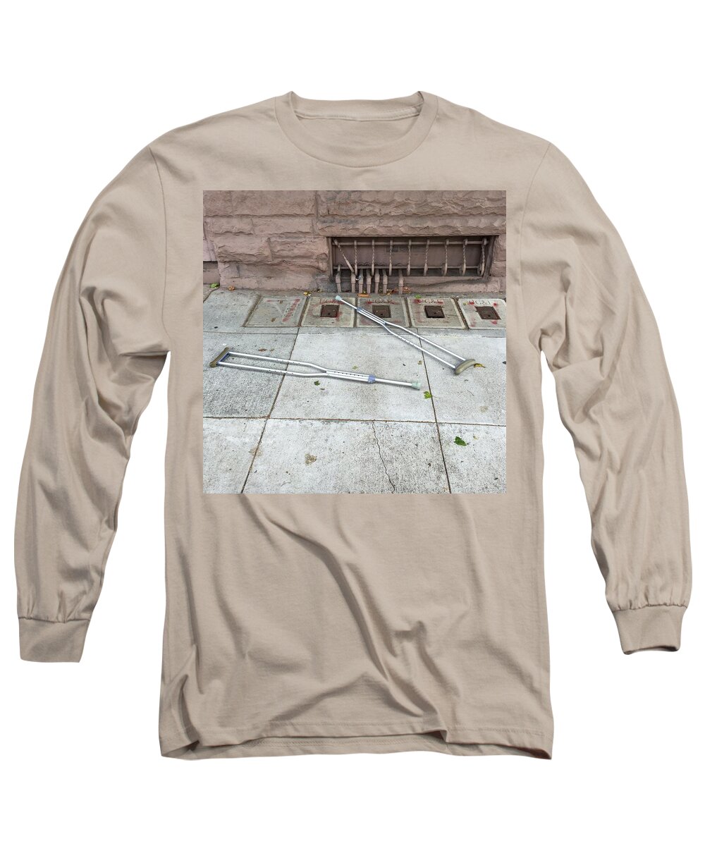 Street Long Sleeve T-Shirt featuring the photograph Crutches by Erik Burg